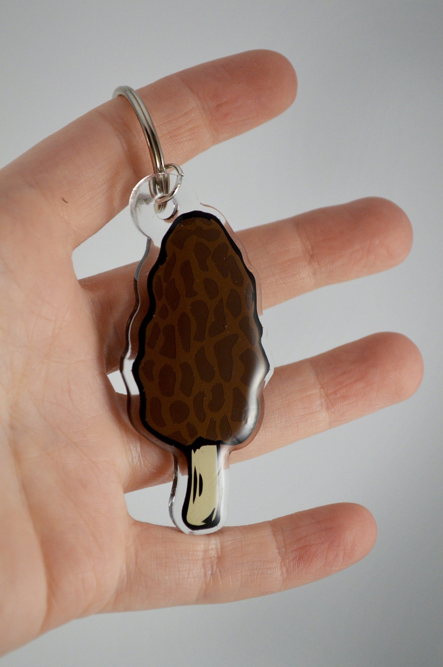 Morel Mushroom Keychain, mushroom keychain, acrylic mushroom, morel keychain, vinyl mushroom